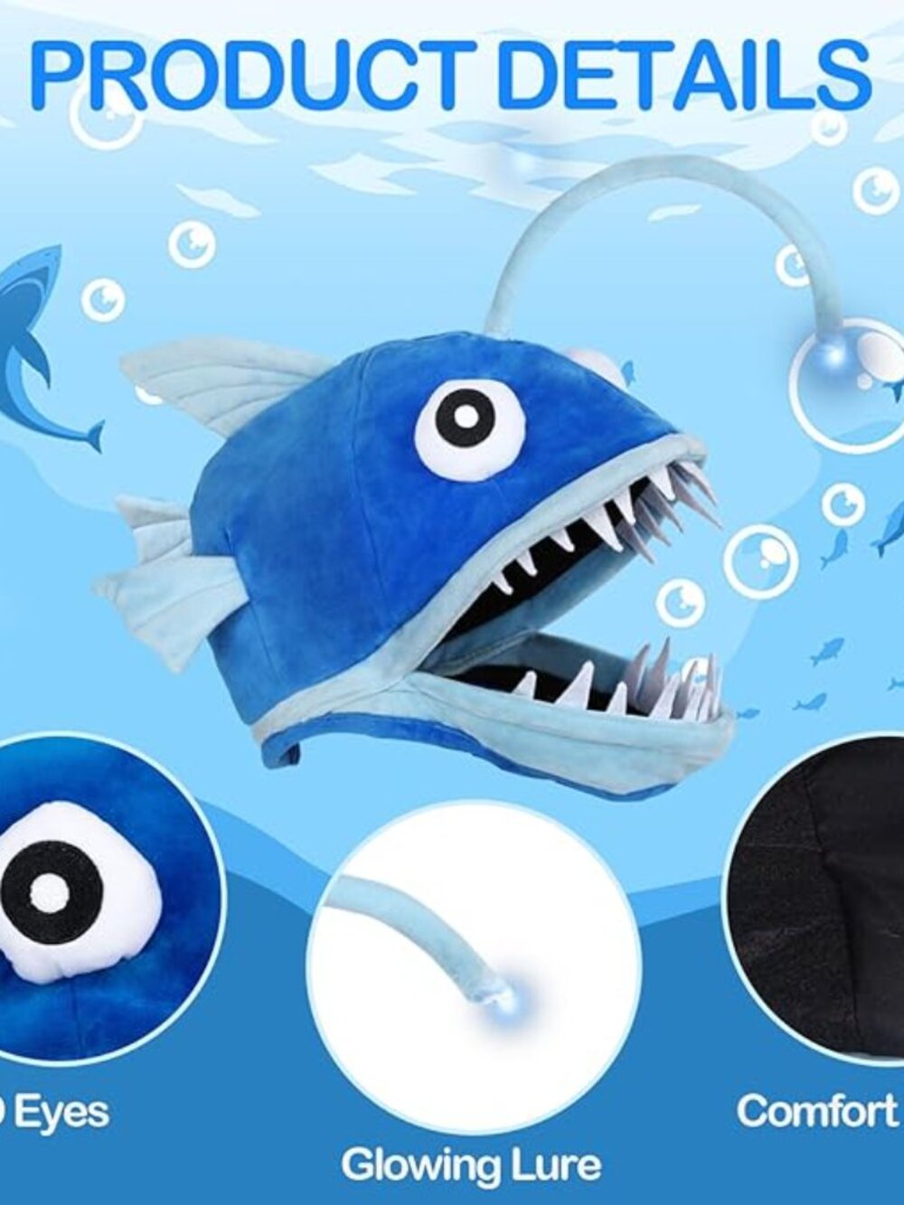 EUC PIRANHA FISH LED LIGHT UP HAT